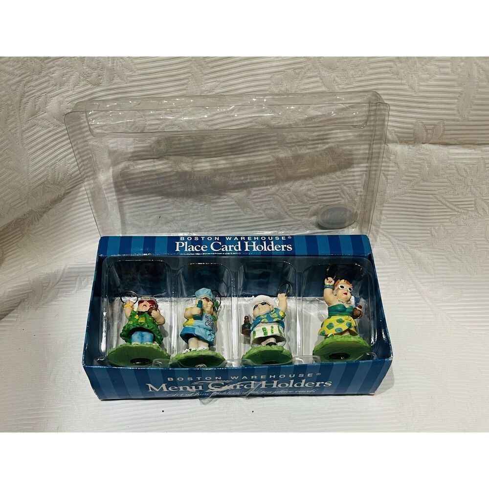 Boston Warehouse BBQ Folk‎ Bouncy Place Card Holders No. 18640  Home Decor 1998